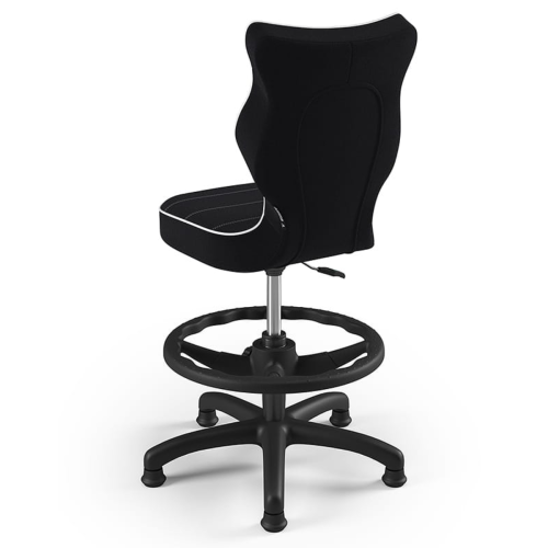 Ergonomiczne krzesło do biurka dla dziecka 6–10 lat z podnóżkiem Entelo Petit Jasmine – czarne