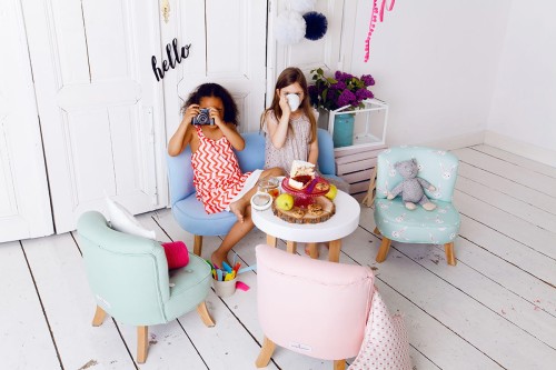 Dziecięca Sofa Eko-Lniana Anielski Błękit