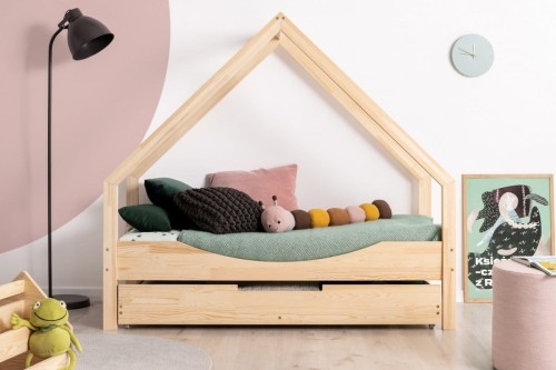 Łóżko sosnowe domek Loca E Montessori