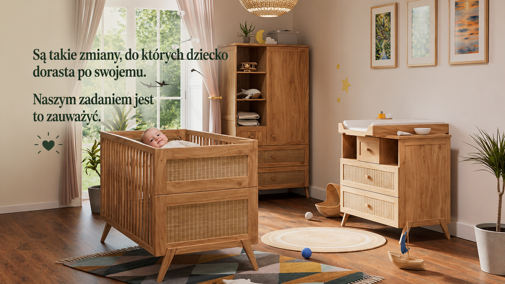 drewniane łóżeczko 
